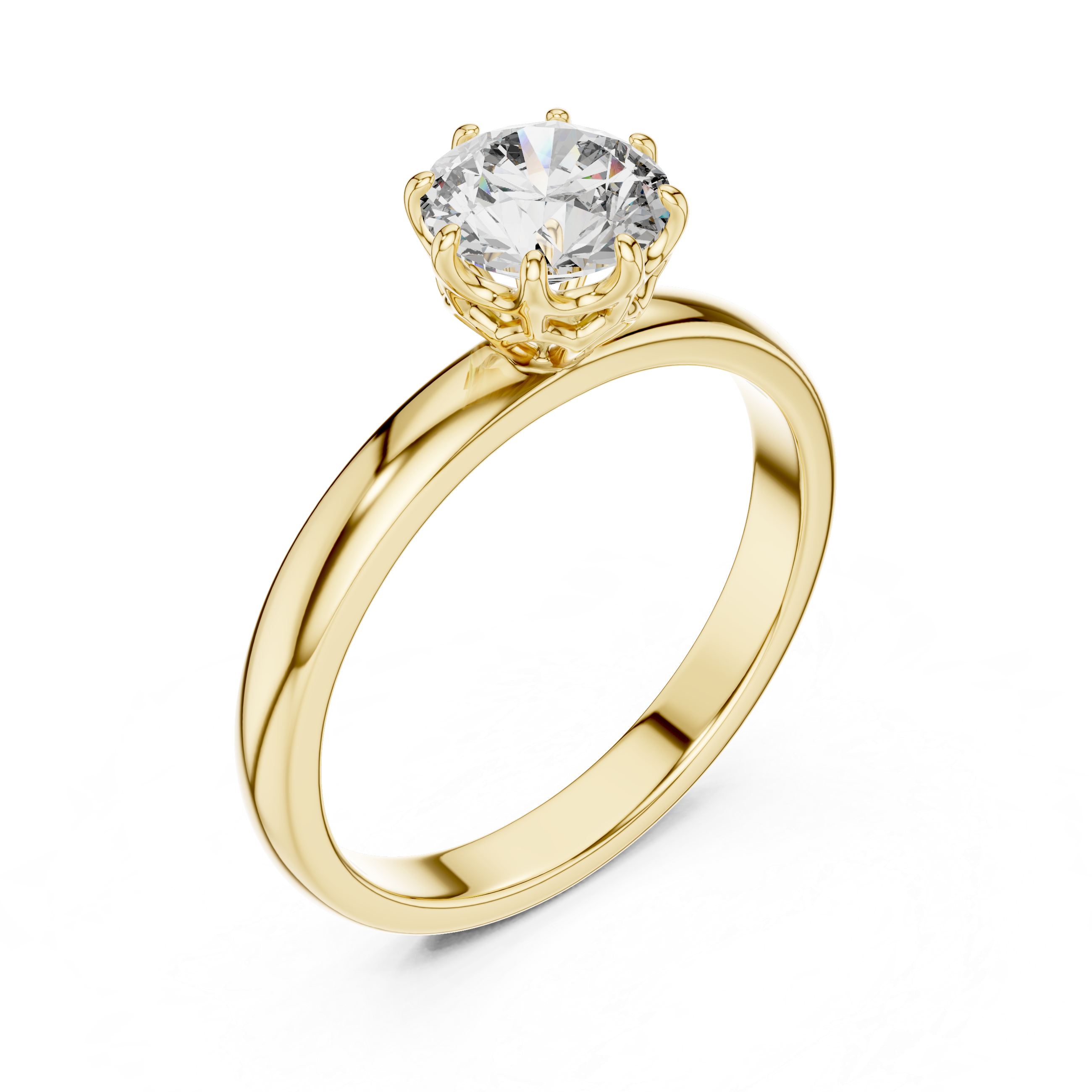 Round Shape Lab Grown Diamond Solitaire Ring