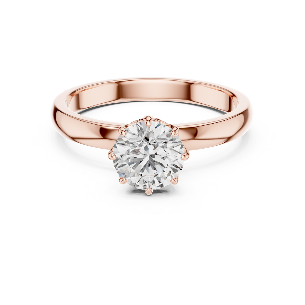 Round Shape Lab Grown Diamond Solitaire Ring