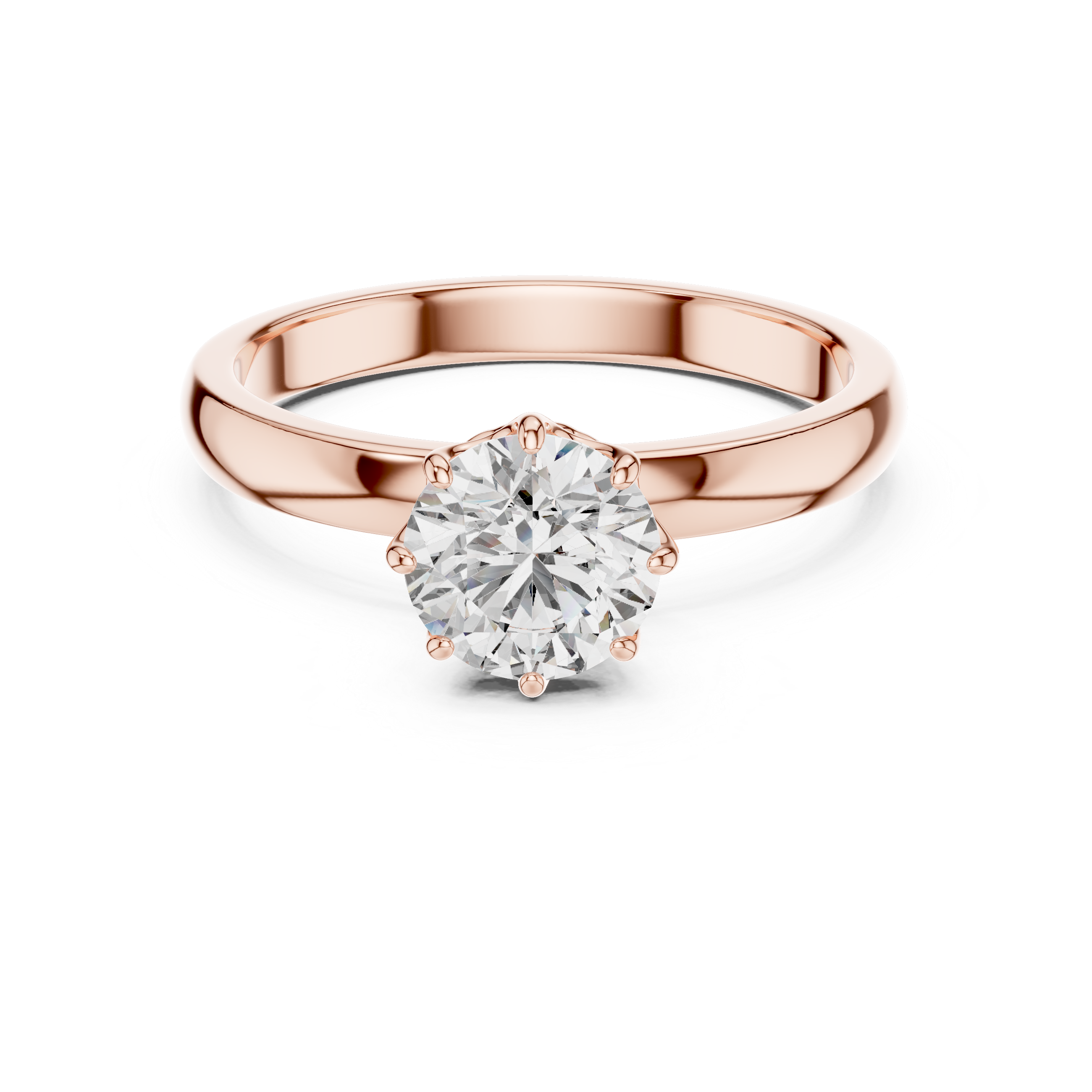 Round Shape Lab Grown Diamond Solitaire Ring