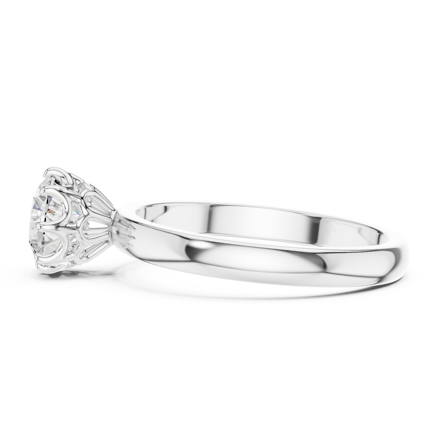 Round Shape Lab Grown Diamond Solitaire Ring