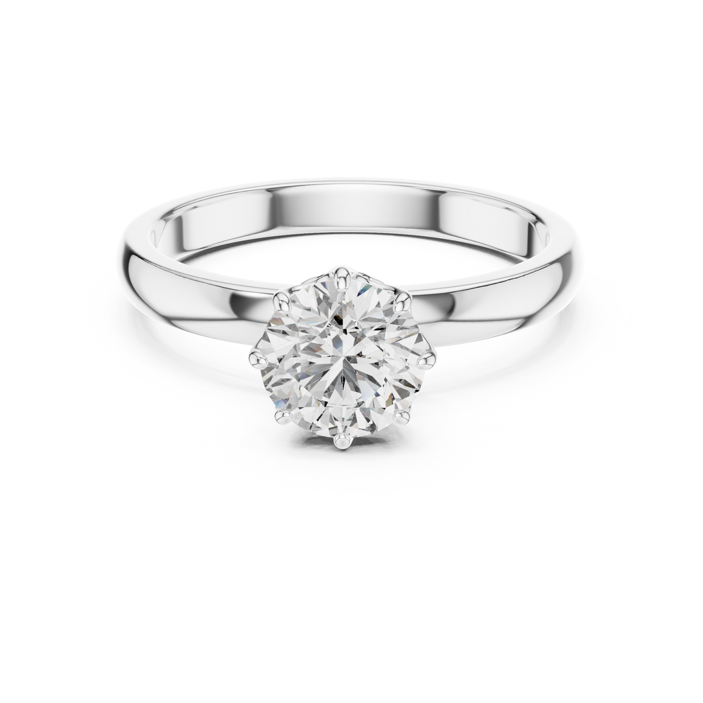 Round Shape Lab Grown Diamond Solitaire Ring