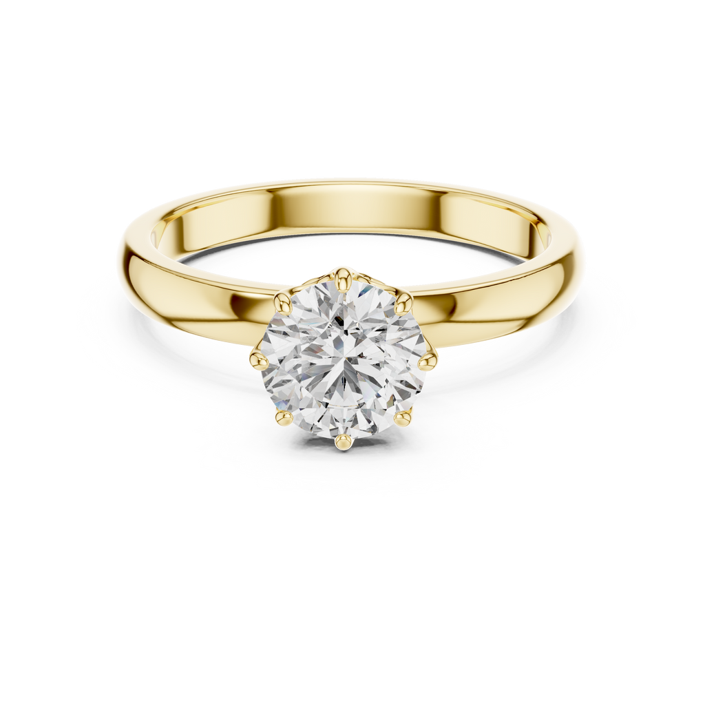 Round Shape Lab Grown Diamond Solitaire Ring