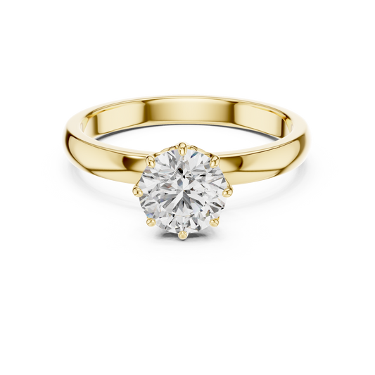 Round Shape Lab Grown Diamond Solitaire Ring