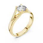 Round Cut Lab Diamond Split Shank Solitaire Ring