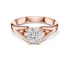 Round Cut Lab Diamond Split Shank Solitaire Ring