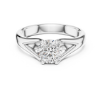 Round Cut Lab Diamond Split Shank Solitaire Ring