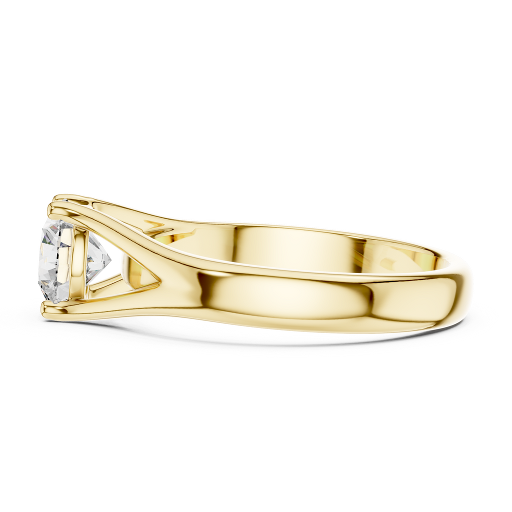 Round Cut Lab Diamond Split Shank Solitaire Ring