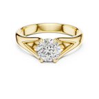 Round Cut Lab Diamond Split Shank Solitaire Ring