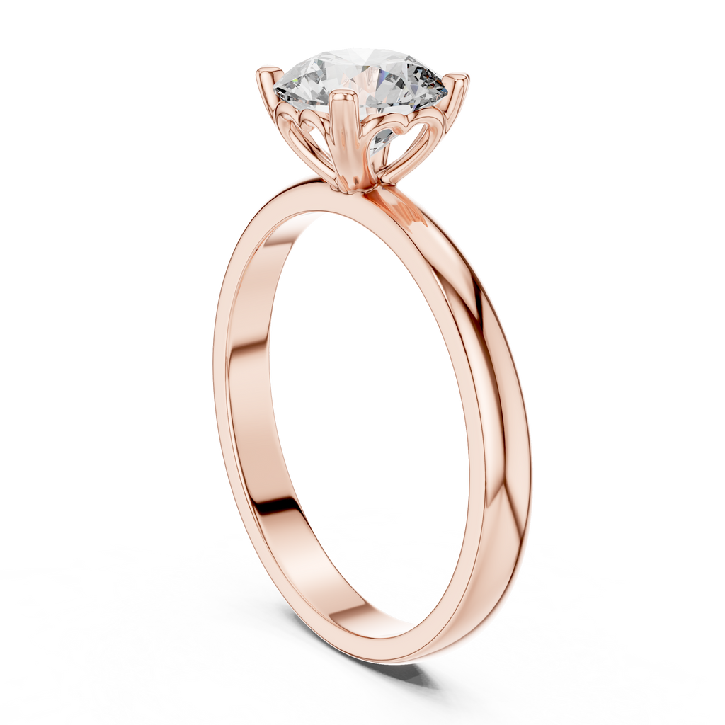 1 Carat Round Cut Solitaire Diamond Engagement Ring