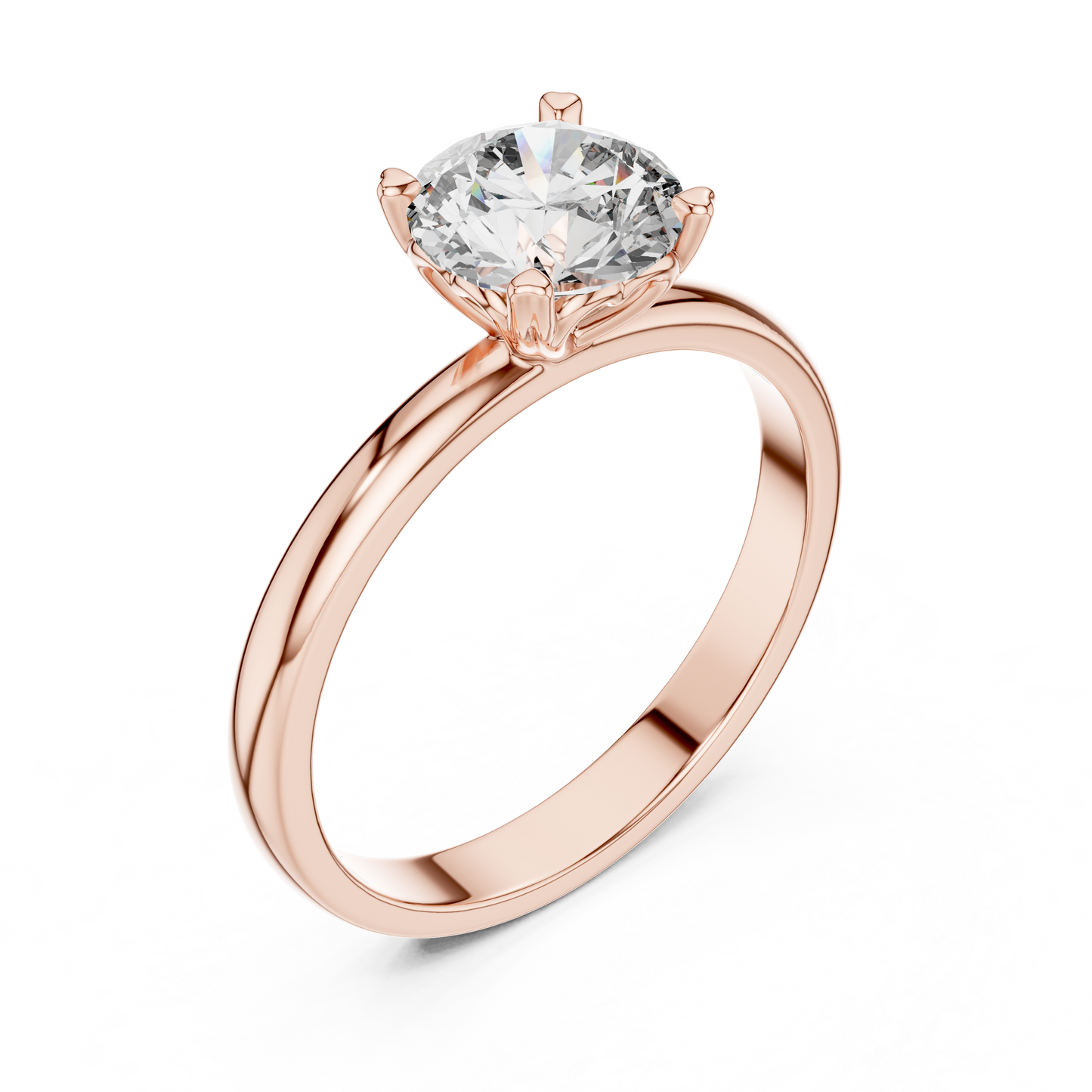 1 Carat Round Cut Solitaire Diamond Engagement Ring