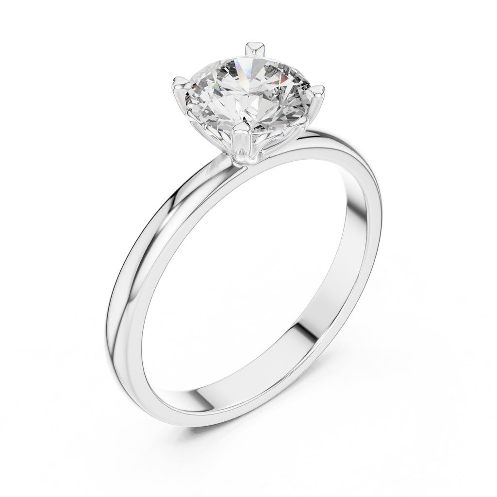 1 Carat Round Cut Solitaire Diamond Engagement Ring
