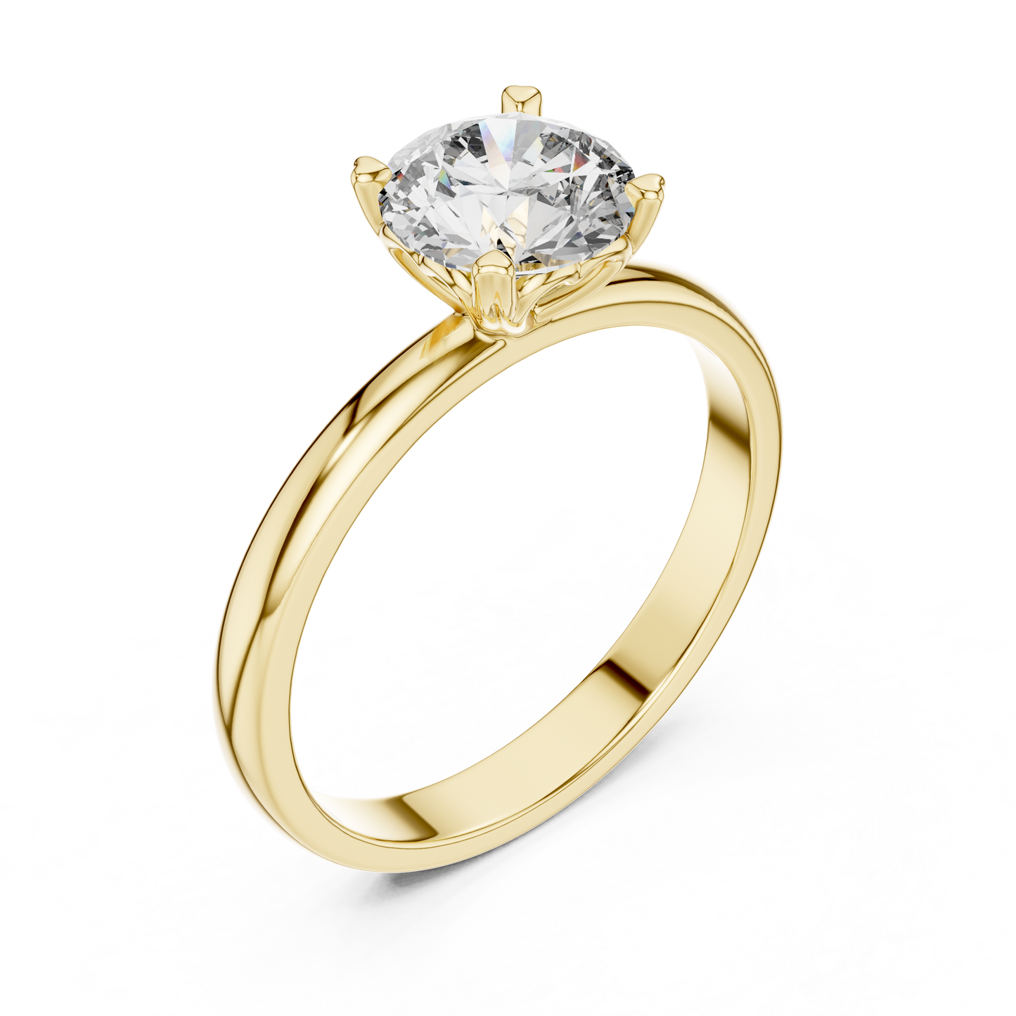 1 Carat Round Cut Solitaire Diamond Engagement Ring