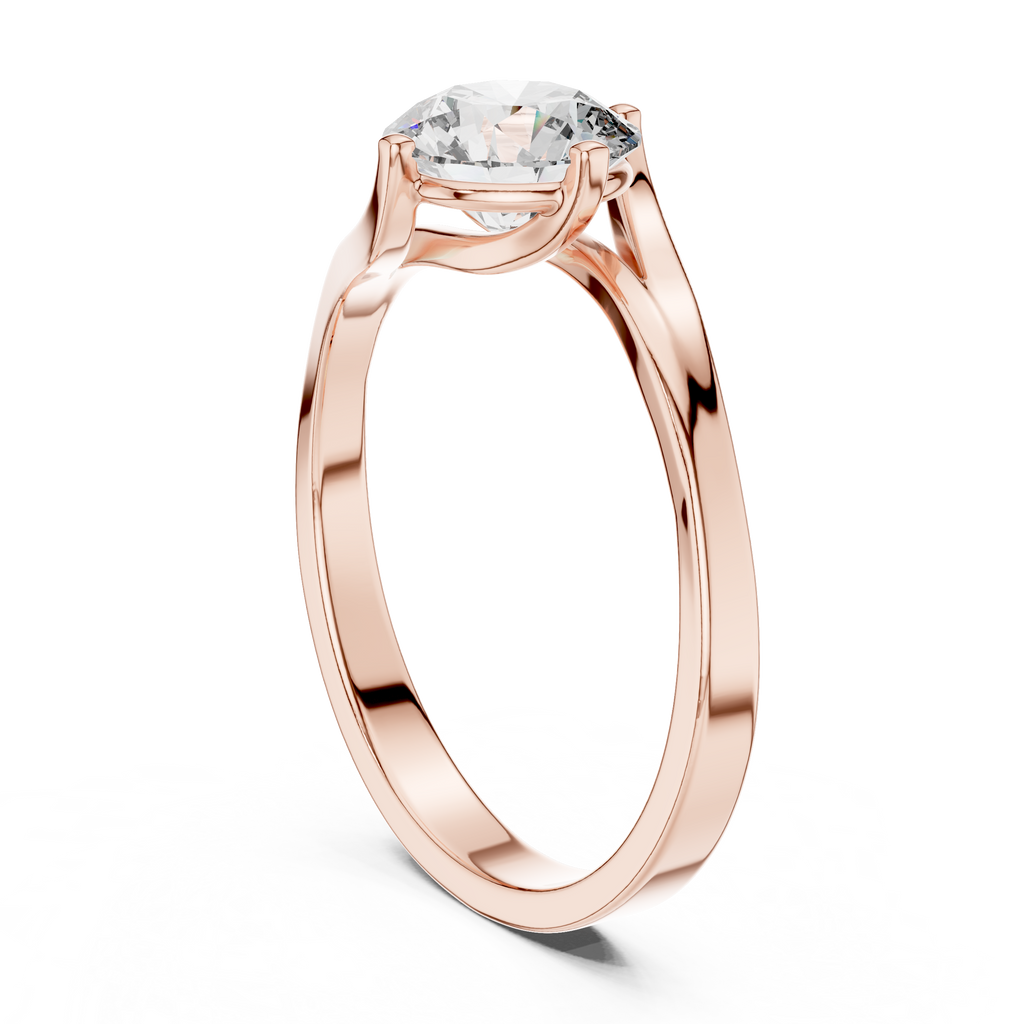 Round Cut Lab Diamond Bypass Engagement Ring