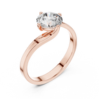 Round Cut Lab Diamond Bypass Engagement Ring