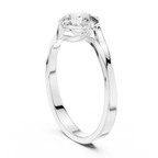 Round Cut Lab Diamond Bypass Engagement Ring