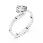 Round Cut Lab Diamond Bypass Engagement Ring