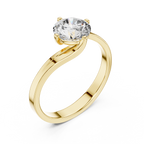 Round Cut Lab Diamond Bypass Engagement Ring