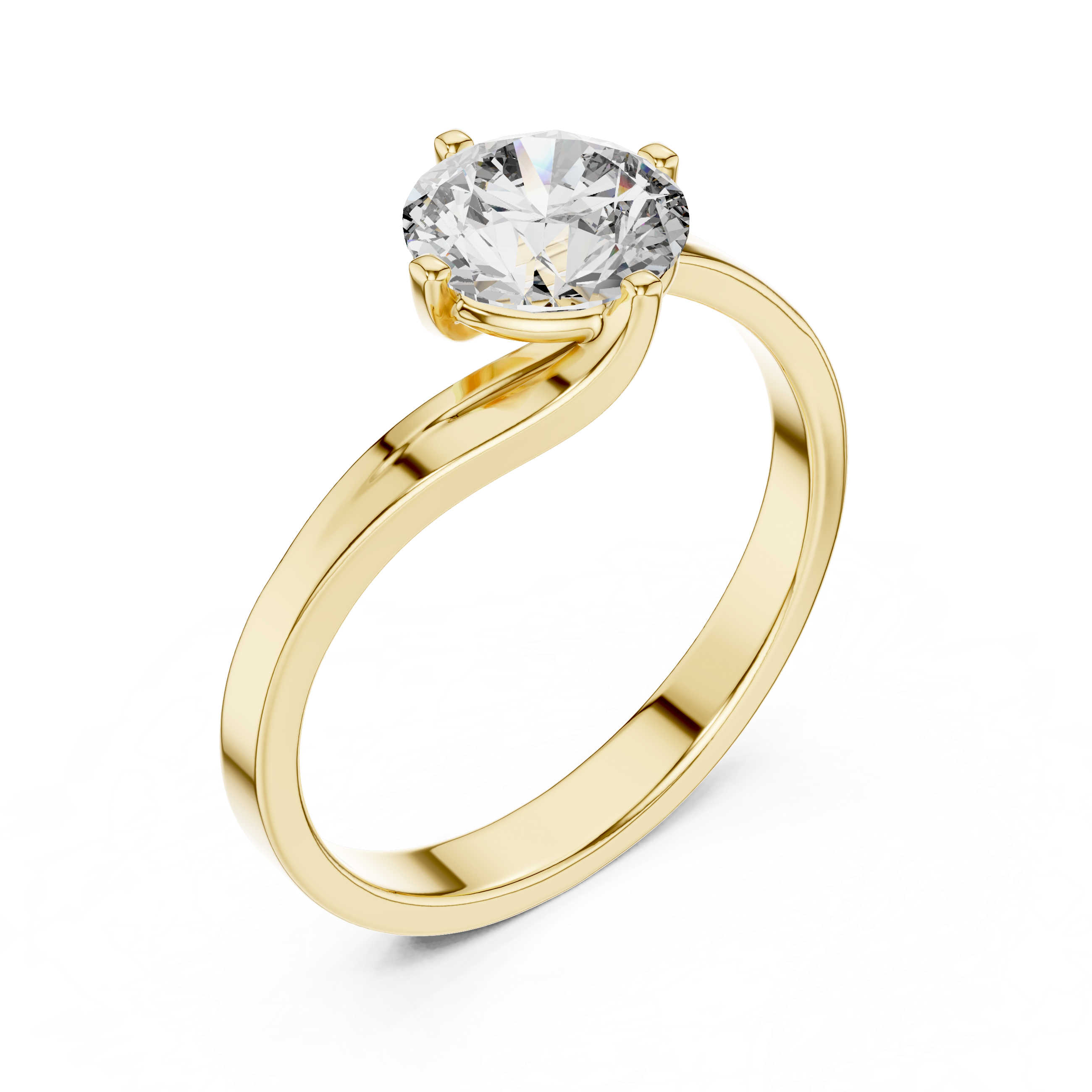 Round Cut Lab Diamond Bypass Engagement Ring