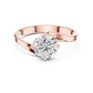Round Cut Lab Diamond Bypass Engagement Ring