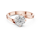 Round Cut Lab Diamond Bypass Engagement Ring