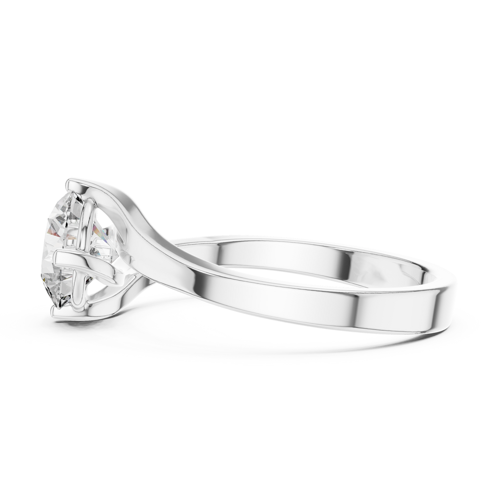 Round Cut Lab Diamond Bypass Engagement Ring