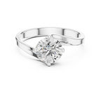Round Cut Lab Diamond Bypass Engagement Ring