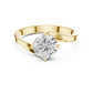 Round Cut Lab Diamond Bypass Engagement Ring