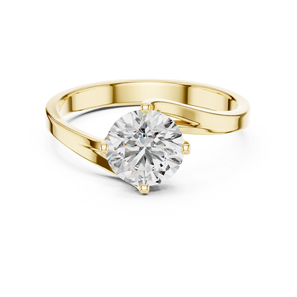 Round Cut Lab Diamond Bypass Engagement Ring