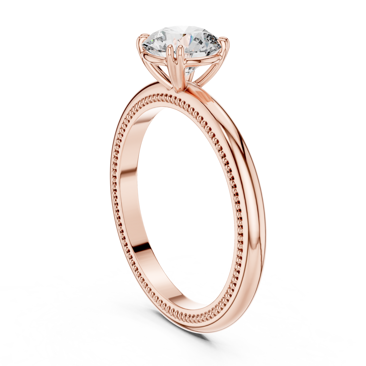 Round Lab Grown Diamond Solitaire Engagement Ring