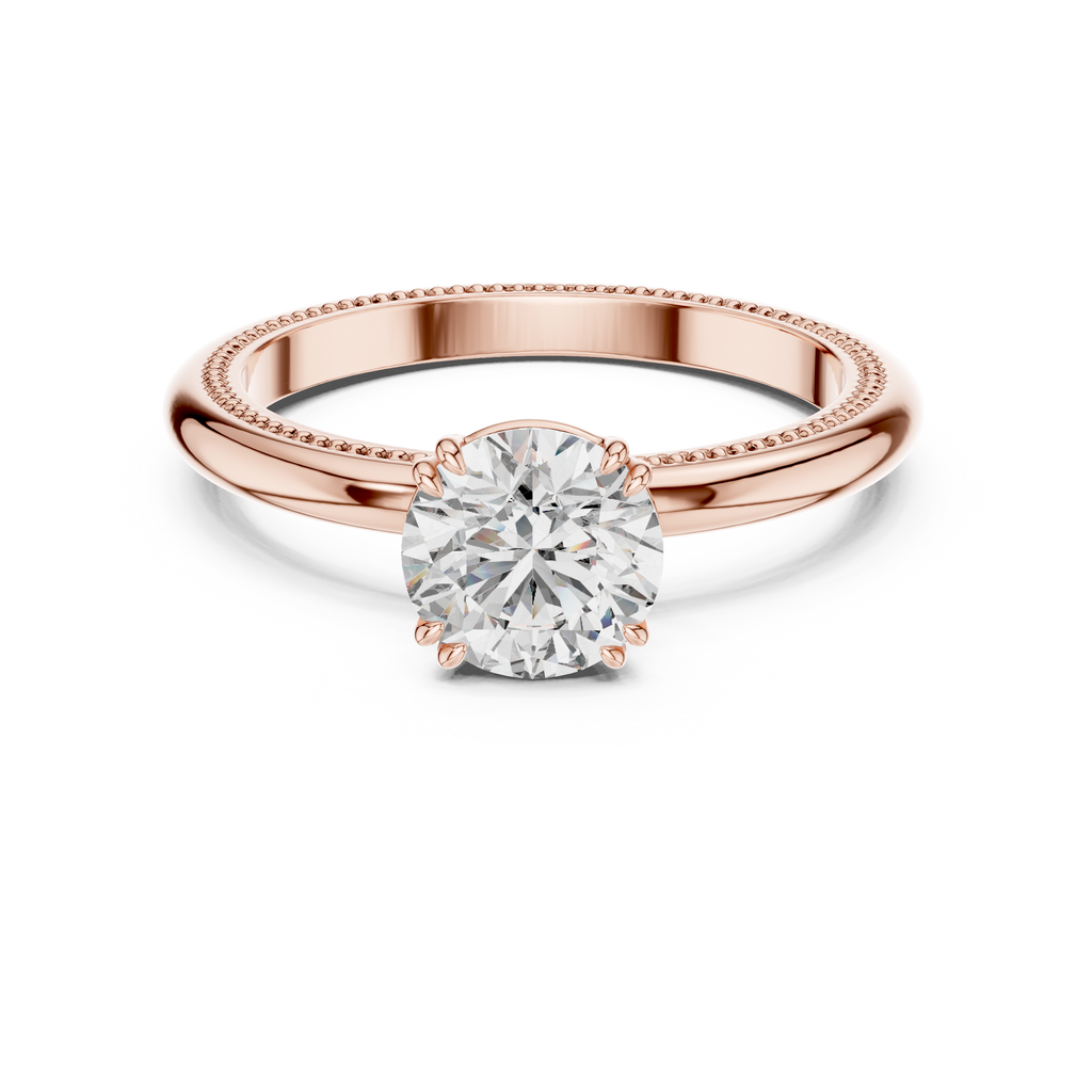 Round Lab Grown Diamond Solitaire Engagement Ring