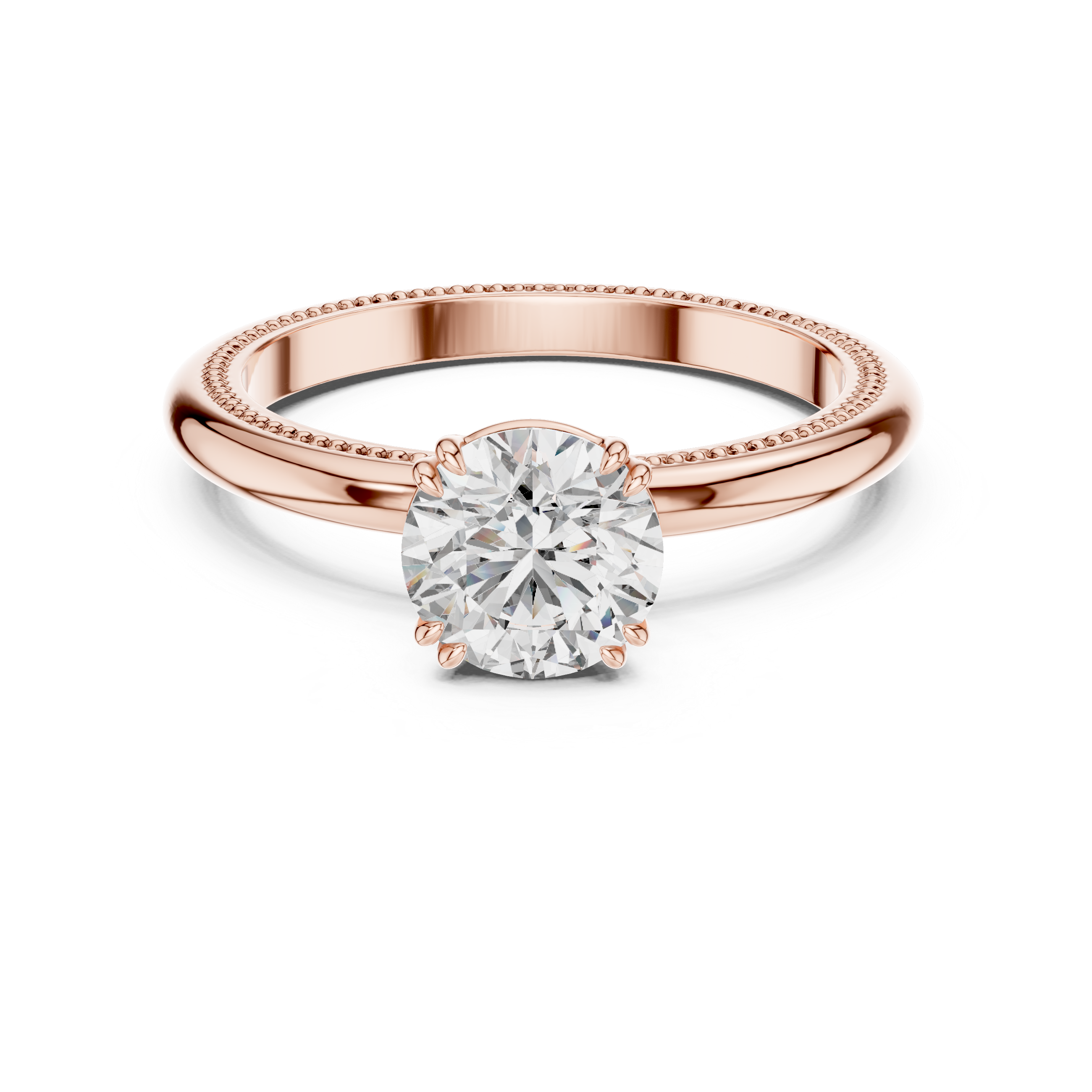 Round Lab Grown Diamond Solitaire Engagement Ring