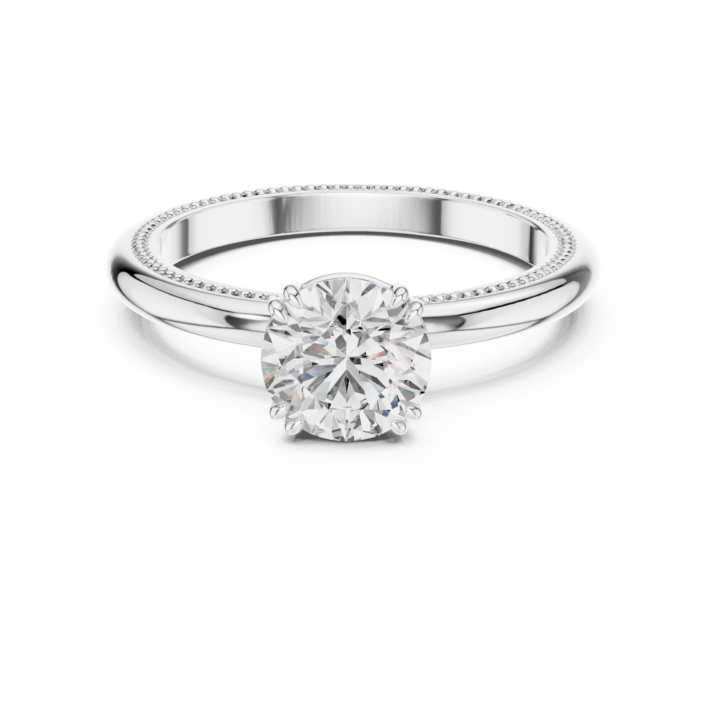 Round Lab Grown Diamond Solitaire Engagement Ring