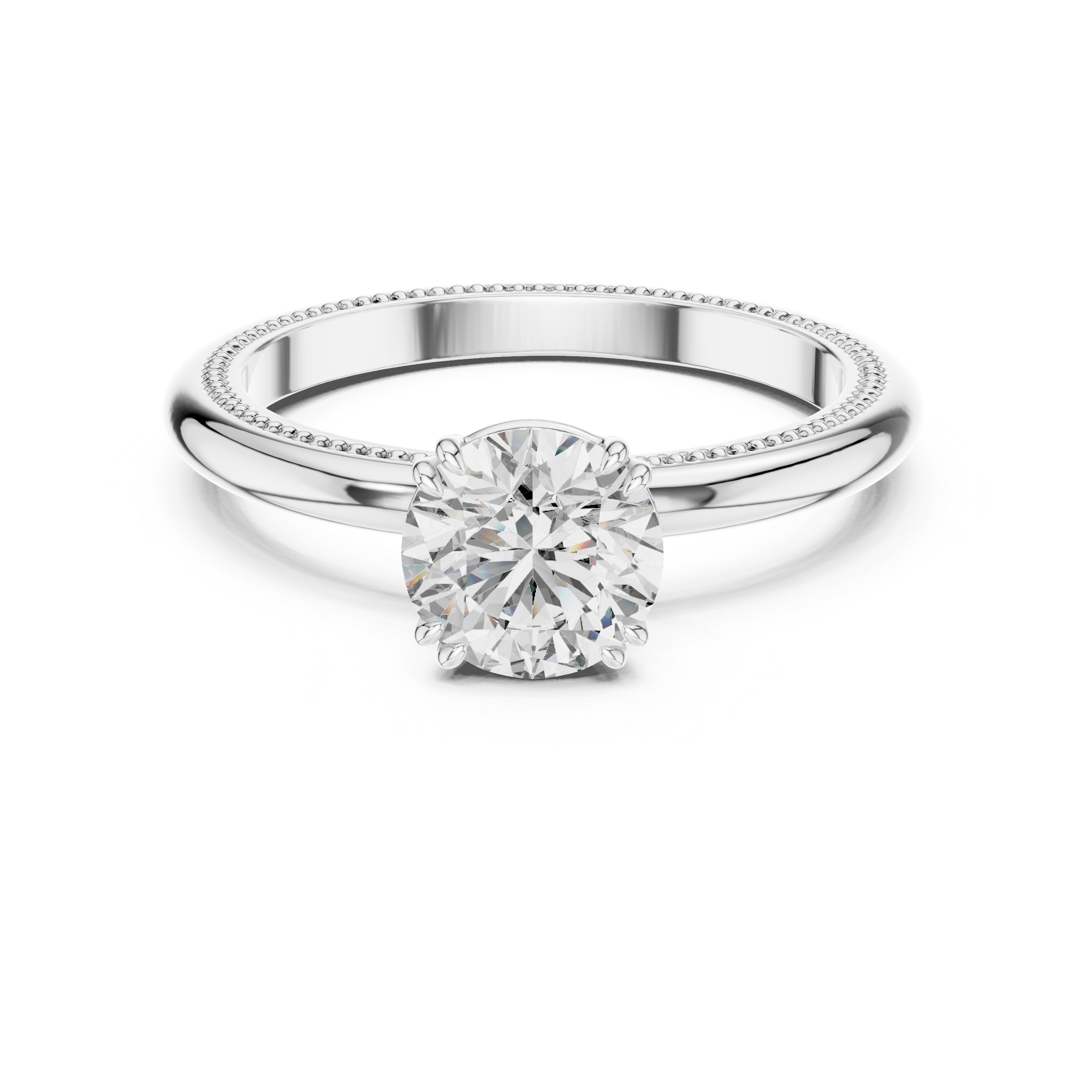 Round Lab Grown Diamond Solitaire Engagement Ring