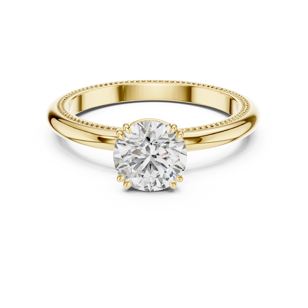 Round Lab Grown Diamond Solitaire Engagement Ring