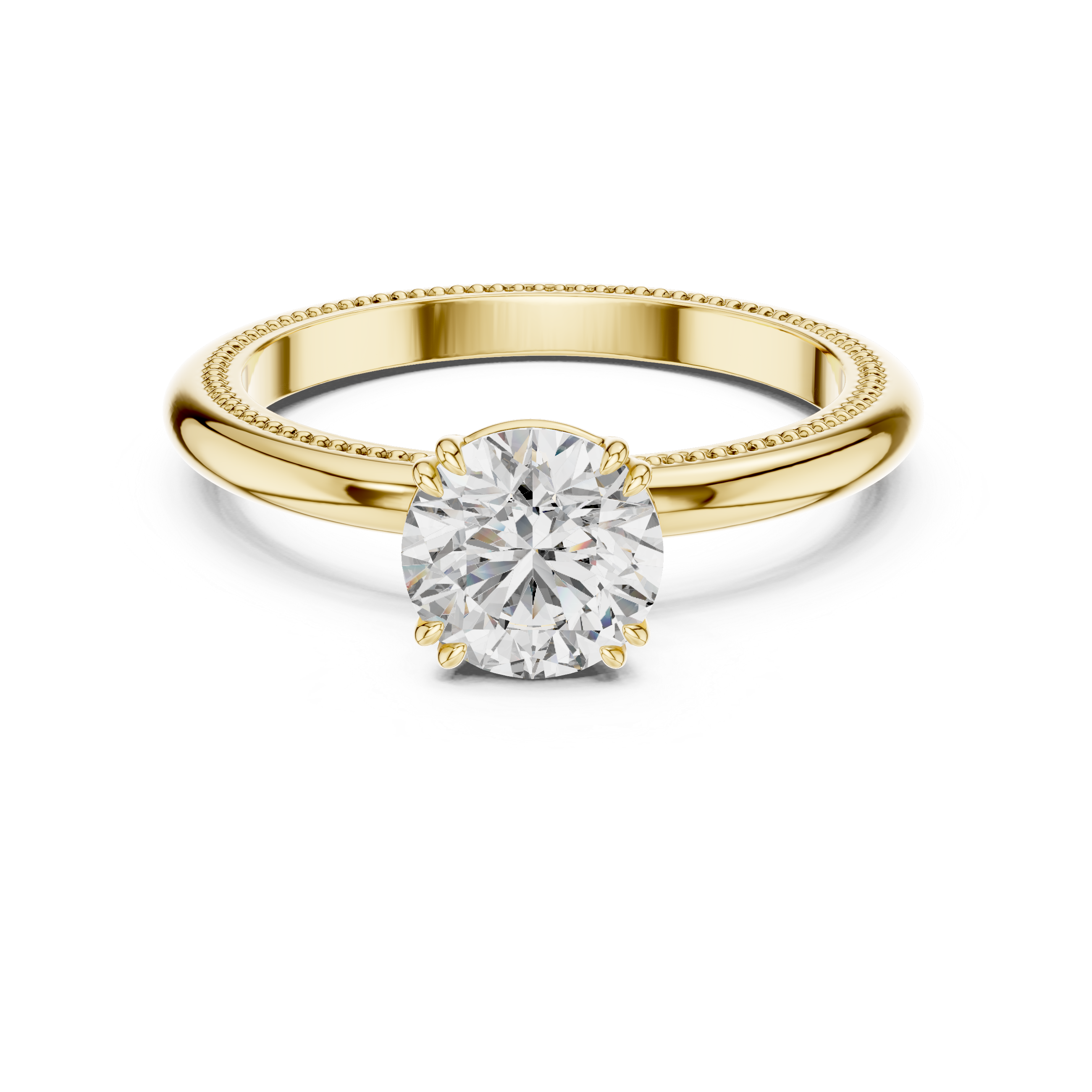 Round Lab Grown Diamond Solitaire Engagement Ring