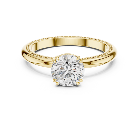 Round Lab Grown Diamond Solitaire Engagement Ring