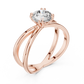 1 Carat Round Diamond Split Shank Engagement Ring