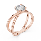 1 Carat Round Diamond Split Shank Engagement Ring