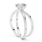 1 Carat Round Diamond Split Shank Engagement Ring