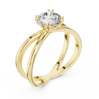 1 Carat Round Diamond Split Shank Engagement Ring