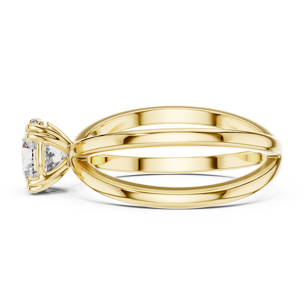 1 Carat Round Diamond Split Shank Engagement Ring