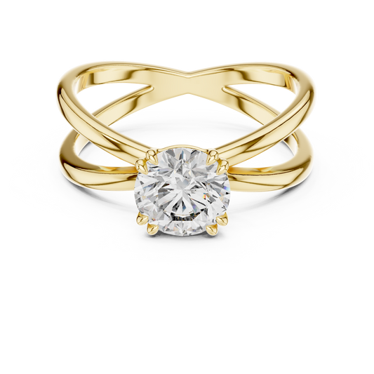 1 Carat Round Diamond Split Shank Engagement Ring
