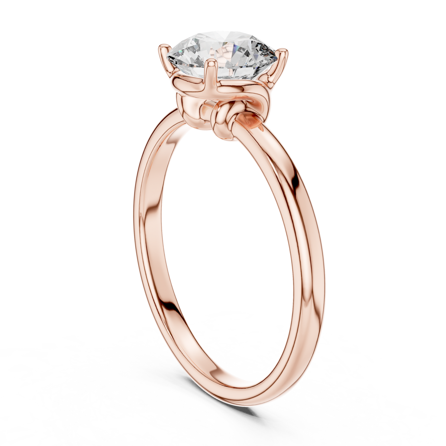14K Yellow Gold Round Lab Diamond Solitaire Ring