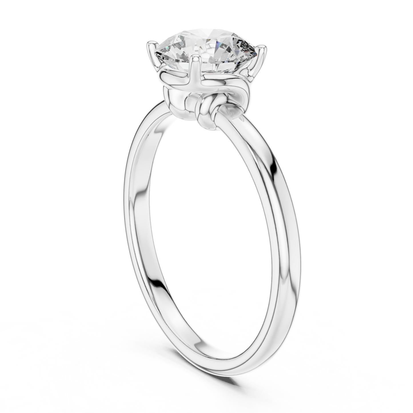 14K Yellow Gold Round Lab Diamond Solitaire Ring