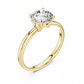 14K Yellow Gold Round Lab Diamond Solitaire Ring