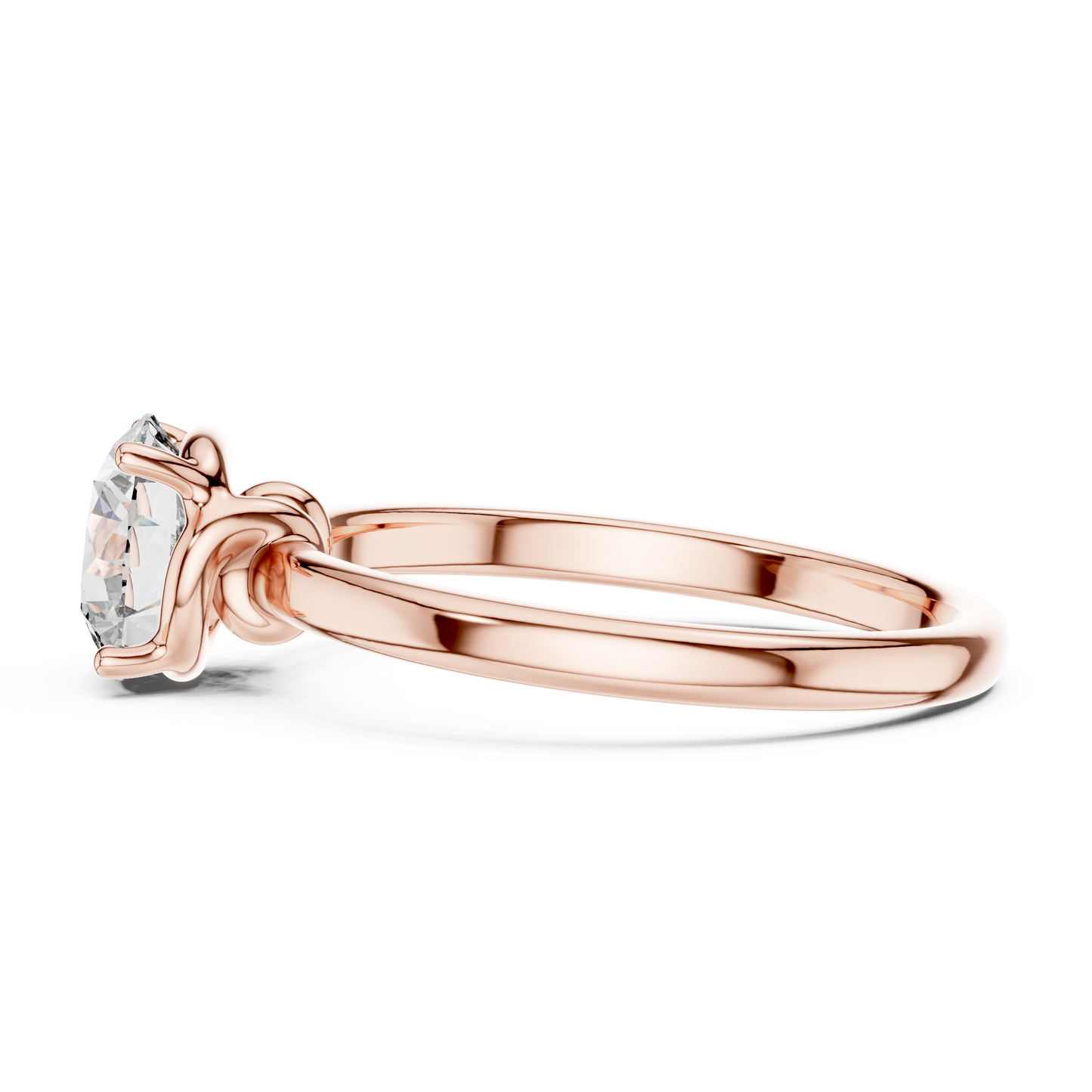 14K Yellow Gold Round Lab Diamond Solitaire Ring