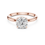 14K Yellow Gold Round Lab Diamond Solitaire Ring