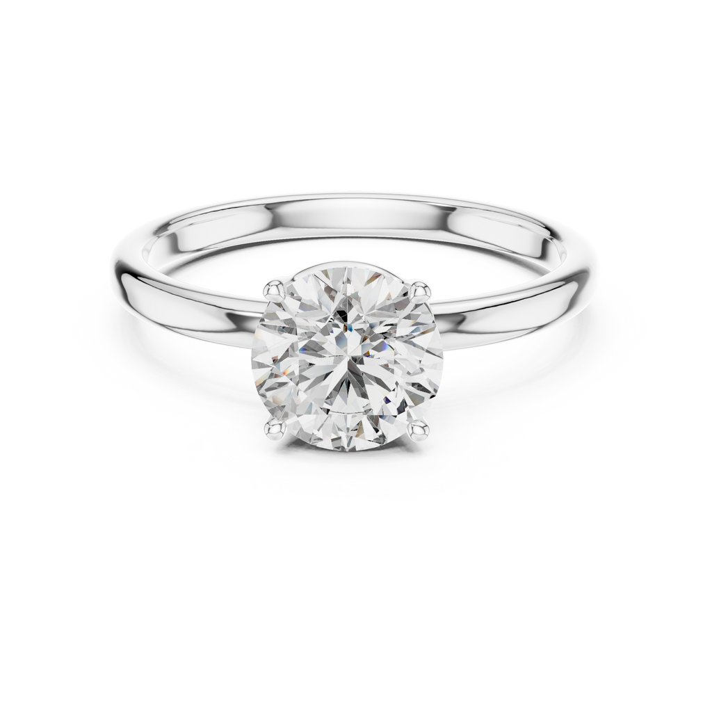 14K Yellow Gold Round Lab Diamond Solitaire Ring