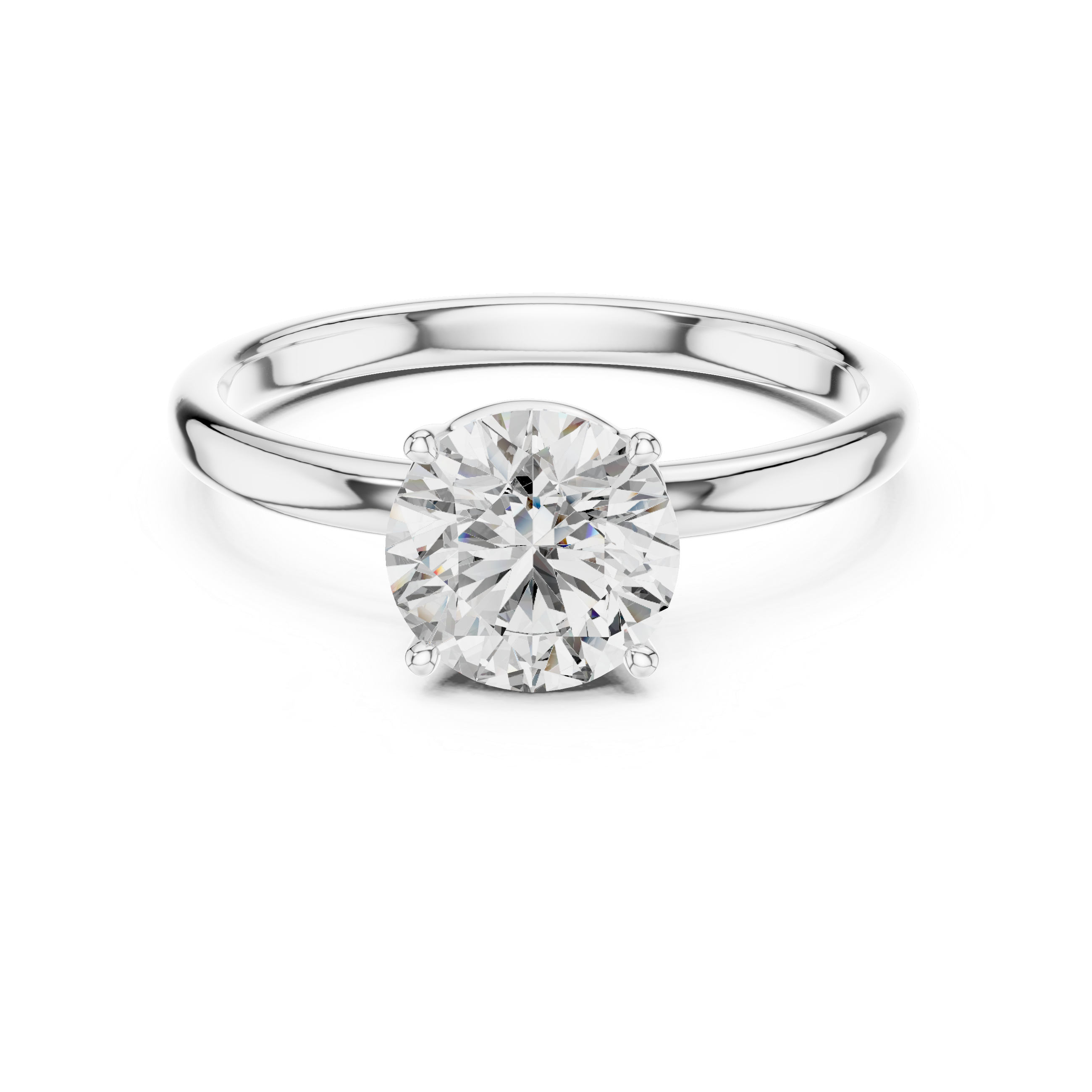 14K Yellow Gold Round Lab Diamond Solitaire Ring