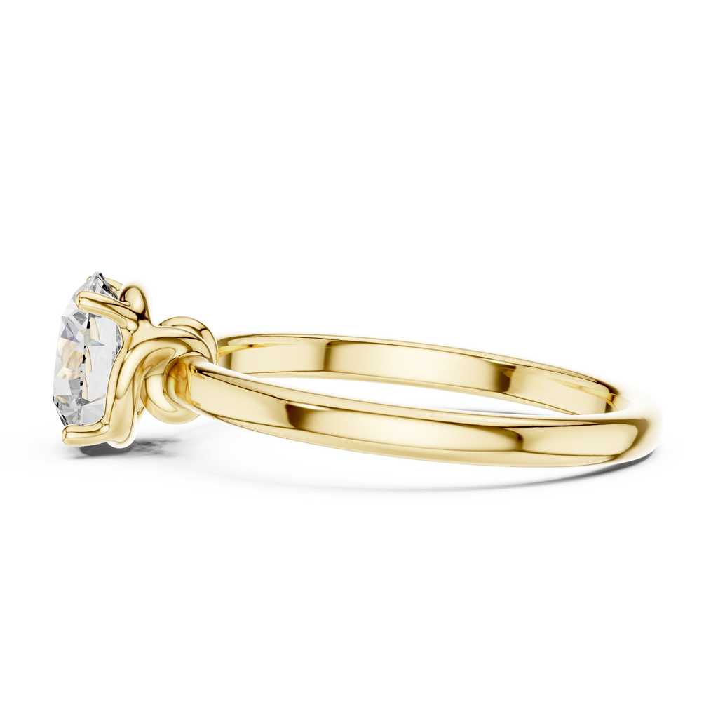 14K Yellow Gold Round Lab Diamond Solitaire Ring